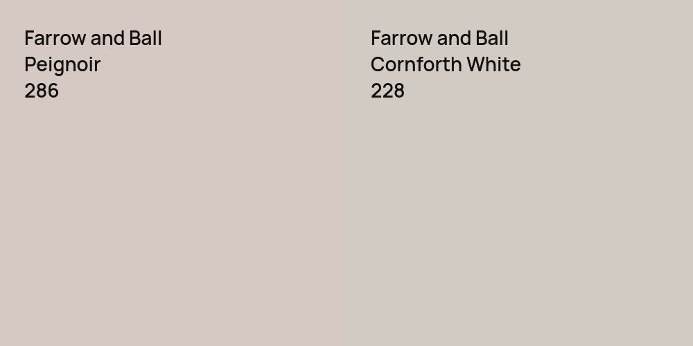 Farrow and Ball Peignoir vs. Farrow and Ball Cornforth White