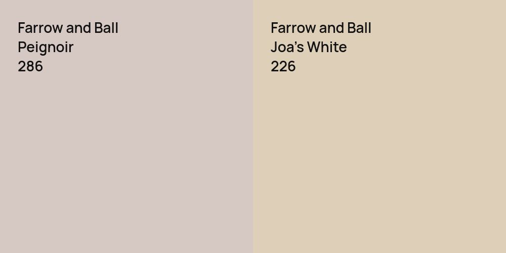 Farrow and Ball Peignoir vs. Farrow and Ball Joa's White