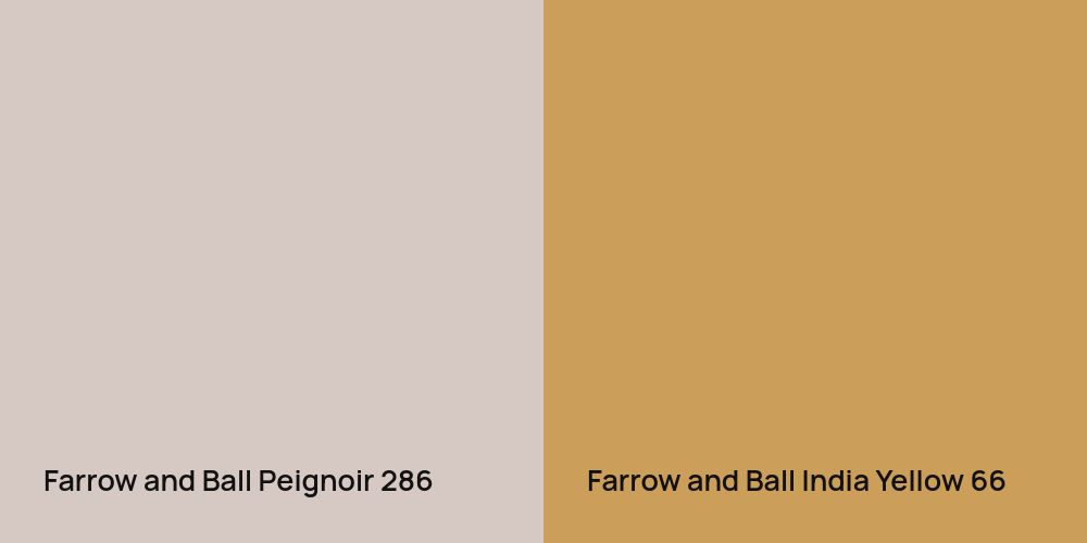 Farrow and Ball Peignoir vs. Farrow and Ball India Yellow