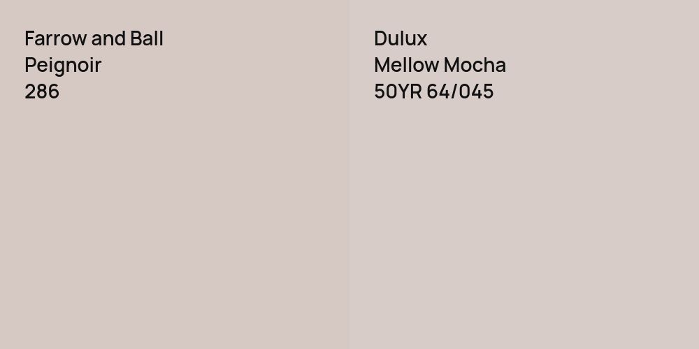 Farrow and Ball Peignoir vs. Dulux Mellow Mocha