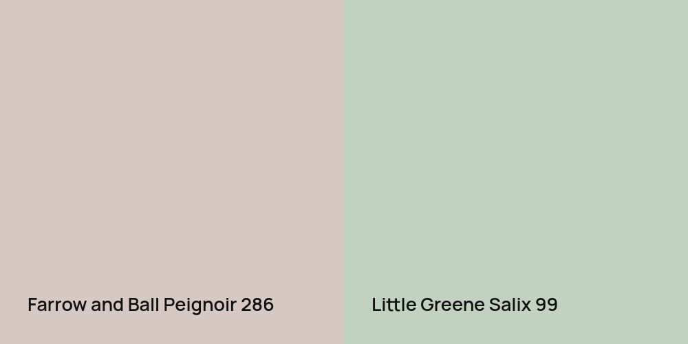 Farrow and Ball Peignoir vs. Little Greene Salix