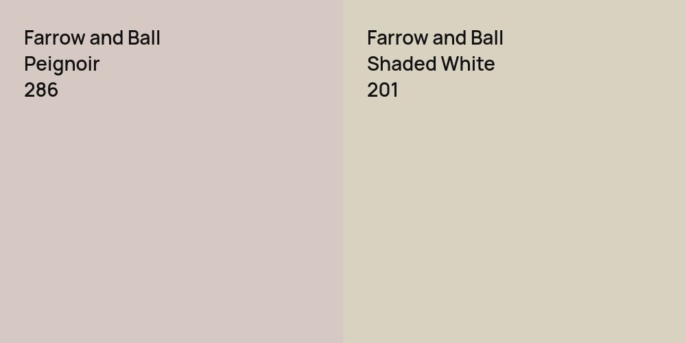 Farrow and Ball Peignoir vs. Farrow and Ball Shaded White