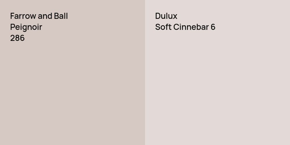 Farrow and Ball Peignoir vs. Dulux Soft Cinnebar 6