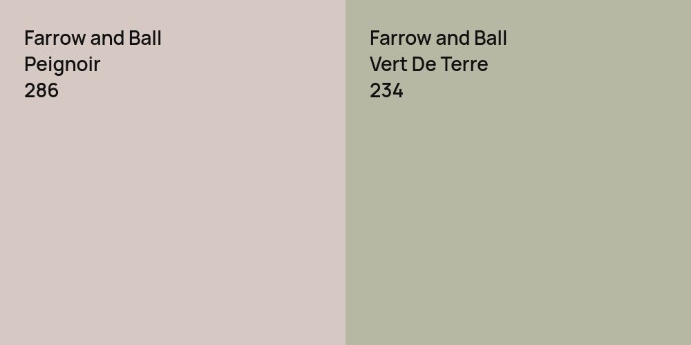 Farrow and Ball Peignoir vs. Farrow and Ball Vert De Terre