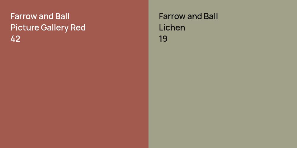 Farrow and Ball Picture Gallery Red vs. Farrow and Ball Lichen