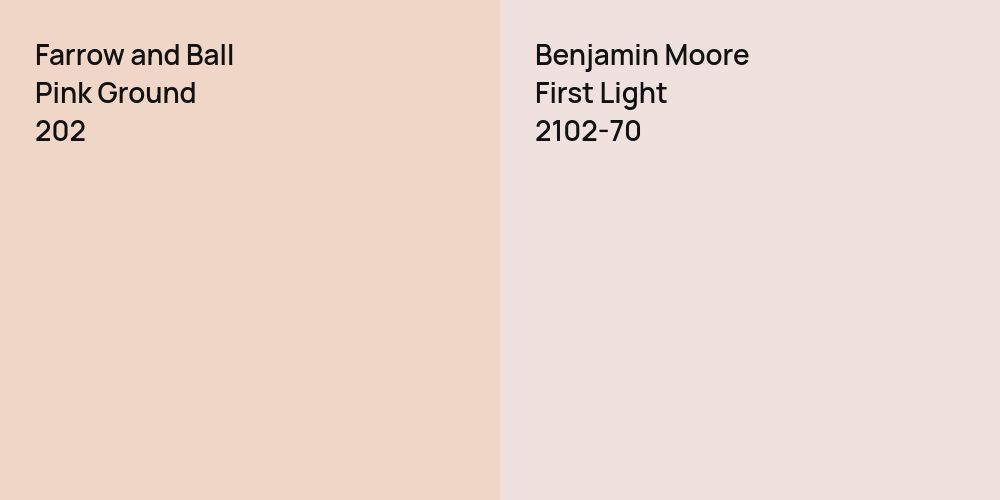 Farrow and Ball Pink Ground vs. Benjamin Moore First Light