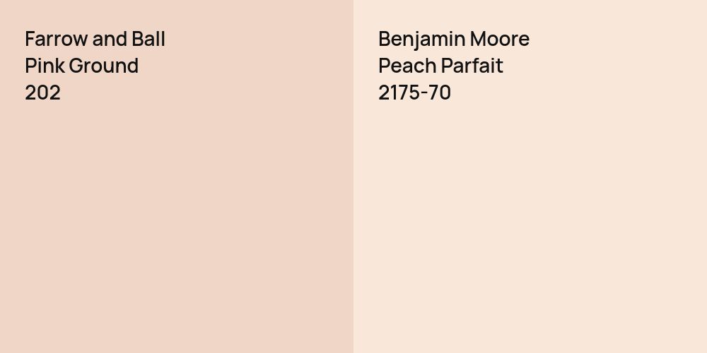 Farrow and Ball Pink Ground vs. Benjamin Moore Peach Parfait