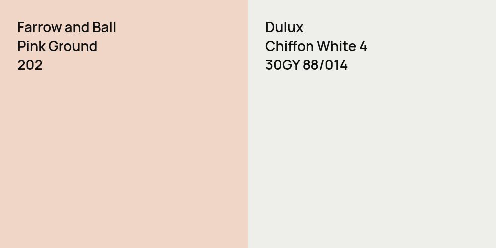 Farrow and Ball Pink Ground vs. Dulux Chiffon White 4