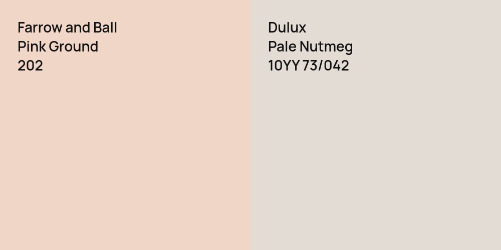 Farrow and Ball Pink Ground vs. Dulux Pale Nutmeg