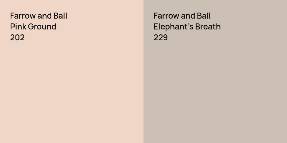 Farrow and Ball Pink Ground vs. Farrow and Ball Elephant's Breath