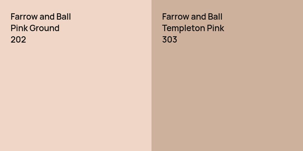 Farrow and Ball Pink Ground vs. Farrow and Ball Templeton Pink