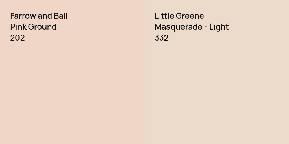 Farrow and Ball Pink Ground vs. Little Greene Masquerade - Light