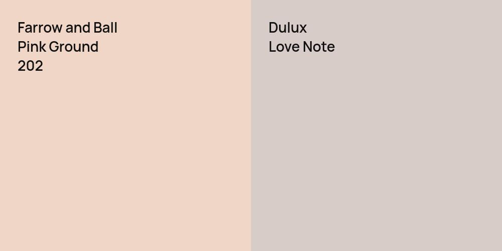 Farrow and Ball Pink Ground vs. Dulux Love Note