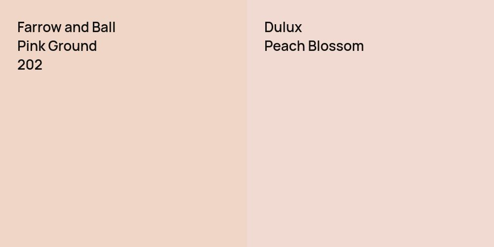 Farrow and Ball Pink Ground vs. Dulux Peach Blossom