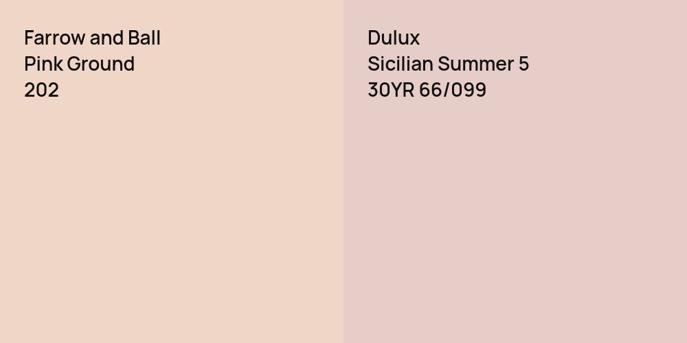 Farrow and Ball Pink Ground vs. Dulux Sicilian Summer 5