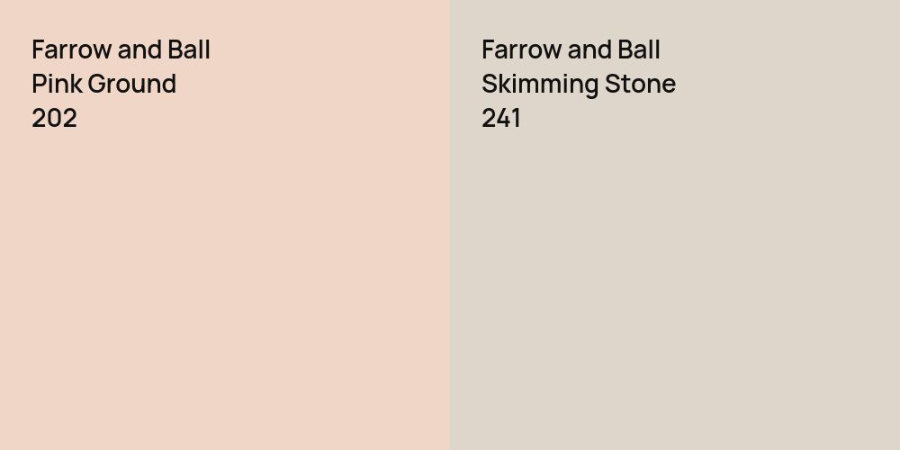 Farrow and Ball Pink Ground vs. Farrow and Ball Skimming Stone