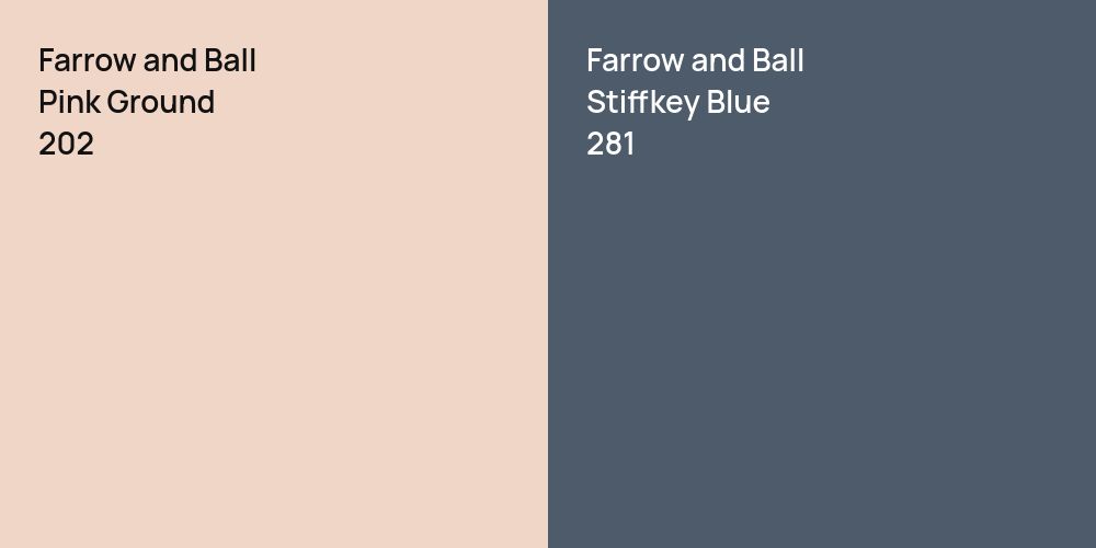 Farrow and Ball Pink Ground vs. Farrow and Ball Stiffkey Blue