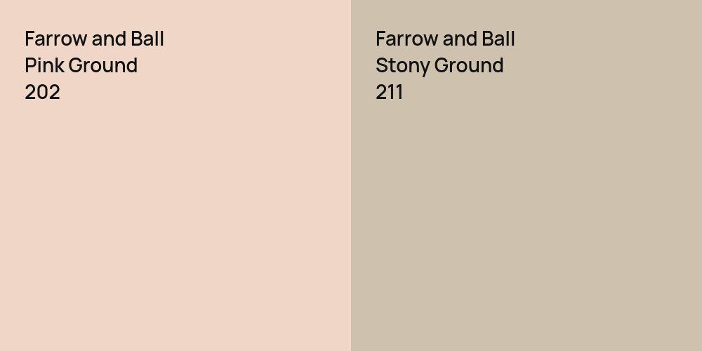 Farrow and Ball Pink Ground vs. Farrow and Ball Stony Ground