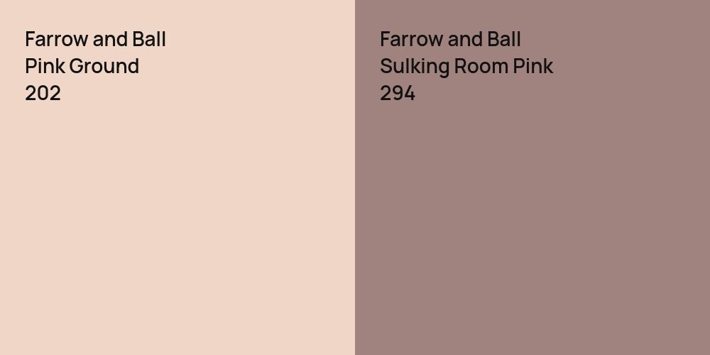 Farrow and Ball Pink Ground vs. Farrow and Ball Sulking Room Pink