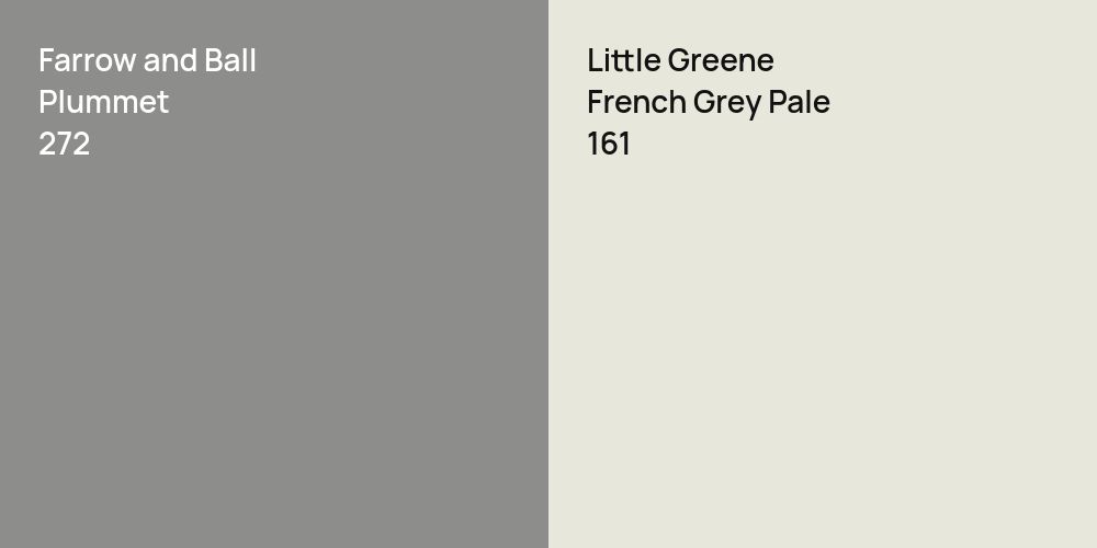 Farrow and Ball Plummet vs. Little Greene French Grey Pale