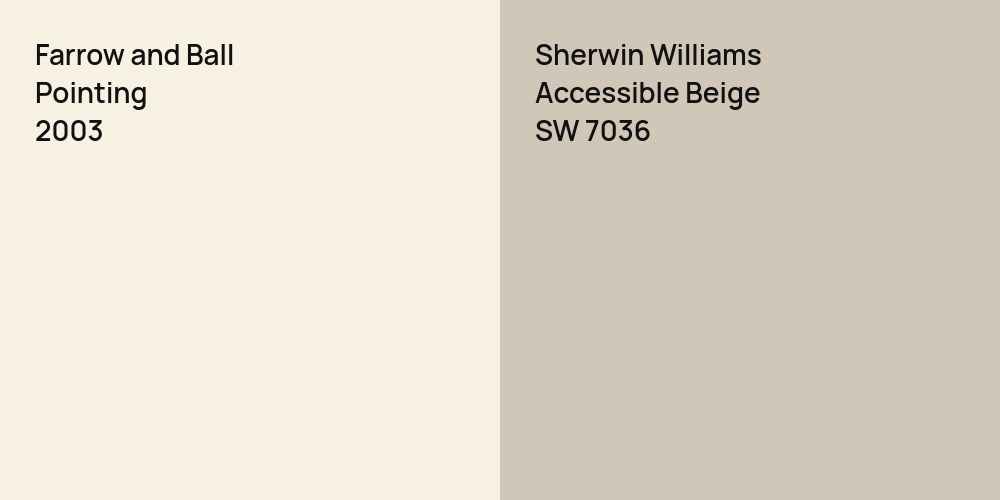 Farrow and Ball Pointing vs. Sherwin Williams Accessible Beige