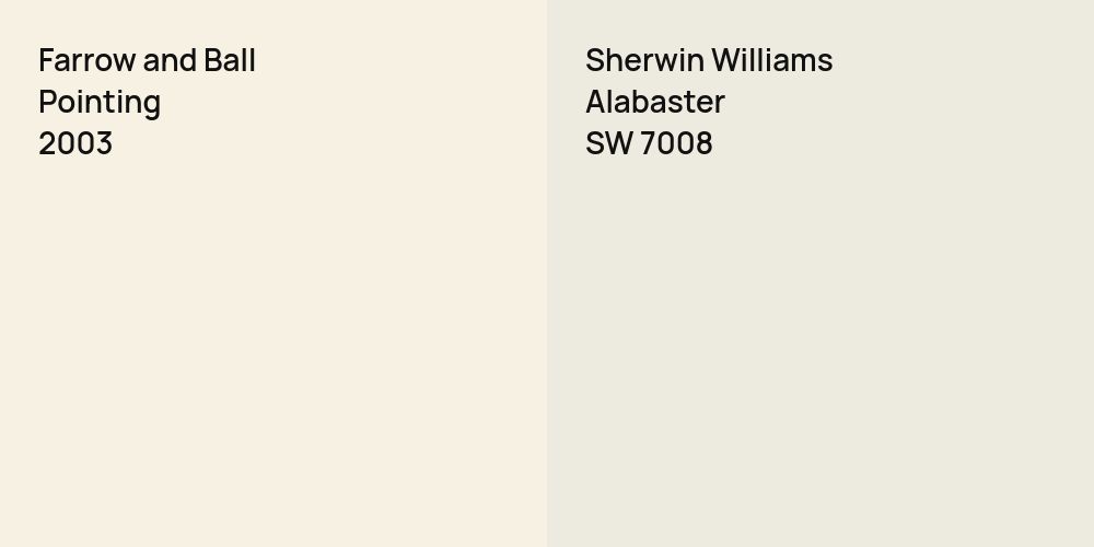 Farrow and Ball Pointing vs. Sherwin Williams Alabaster