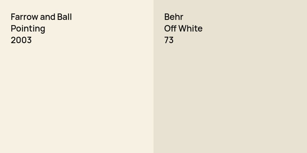 Farrow and Ball Pointing vs. Behr Off White