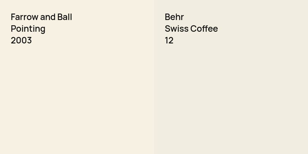 Farrow and Ball Pointing vs. Behr Swiss Coffee