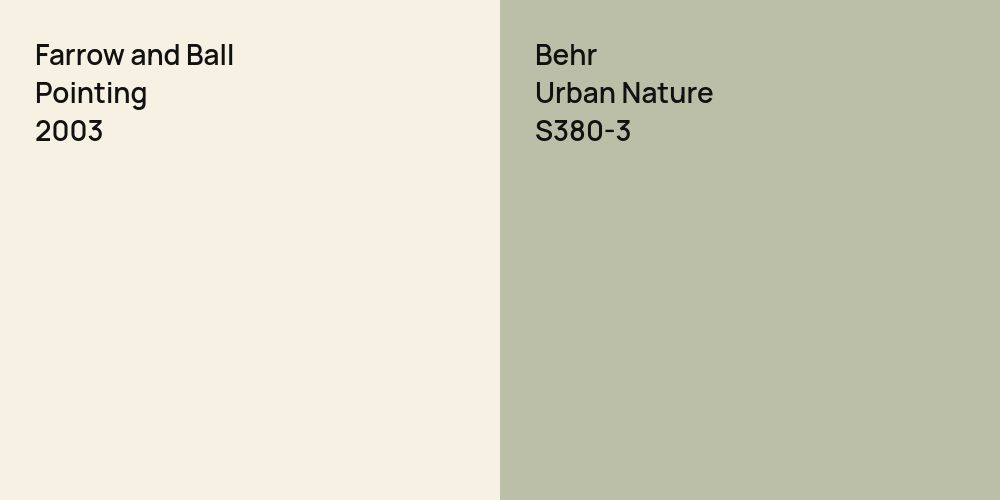 Farrow and Ball Pointing vs. Behr Urban Nature