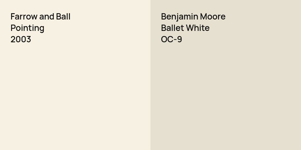 Farrow and Ball Pointing vs. Benjamin Moore Ballet White