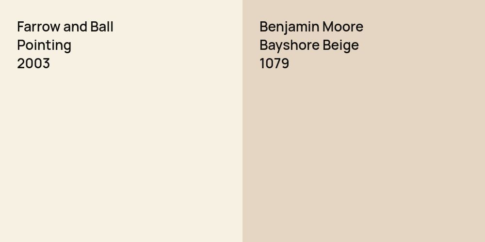 Farrow and Ball Pointing vs. Benjamin Moore Bayshore Beige