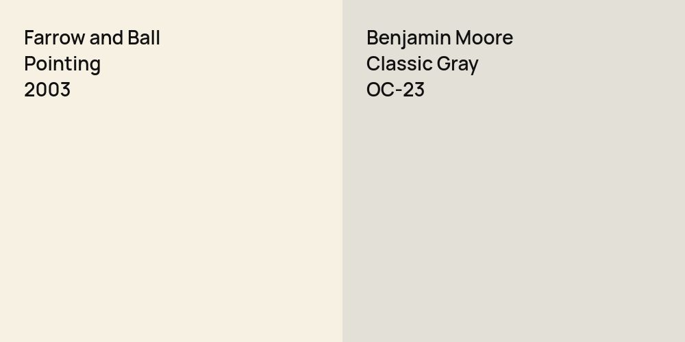 Farrow and Ball Pointing vs. Benjamin Moore Classic Gray