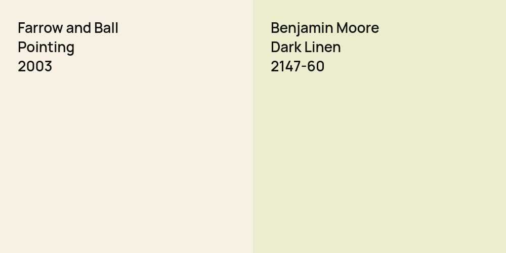 Farrow and Ball Pointing vs. Benjamin Moore Dark Linen