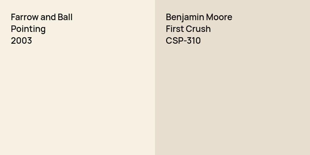 Farrow and Ball Pointing vs. Benjamin Moore First Crush