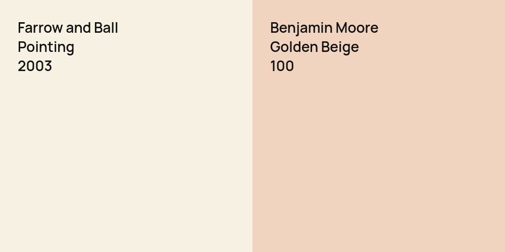 Farrow and Ball Pointing vs. Benjamin Moore Golden Beige