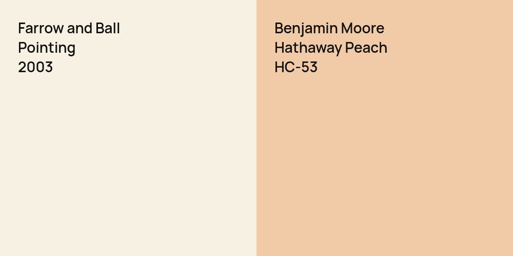 Farrow and Ball Pointing vs. Benjamin Moore Hathaway Peach