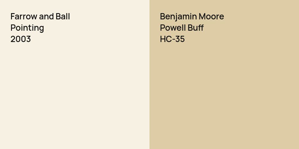 Farrow and Ball Pointing vs. Benjamin Moore Powell Buff