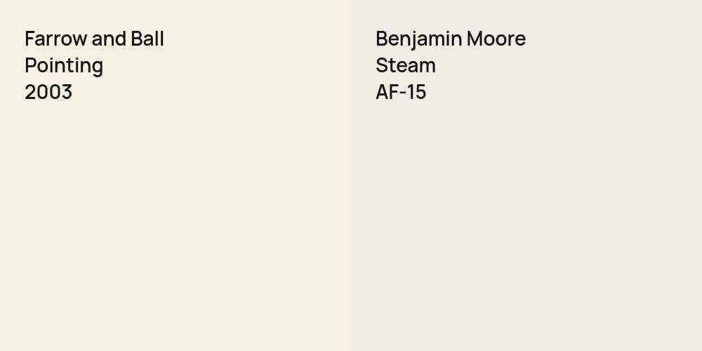 Farrow and Ball Pointing vs. Benjamin Moore Steam