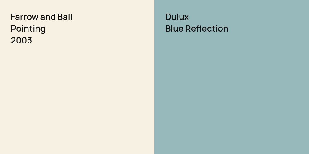 Farrow and Ball Pointing vs. Dulux Blue Reflection