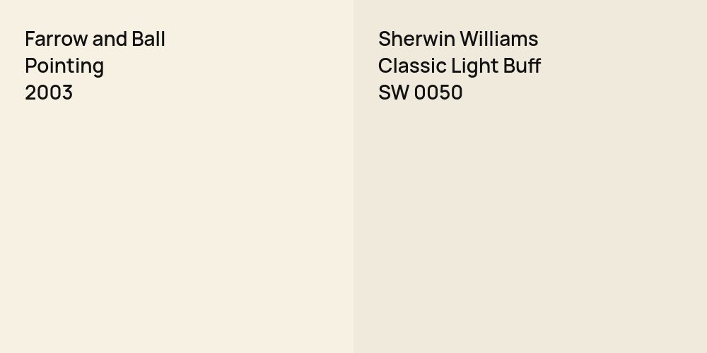 Farrow and Ball Pointing vs. Sherwin Williams Classic Light Buff