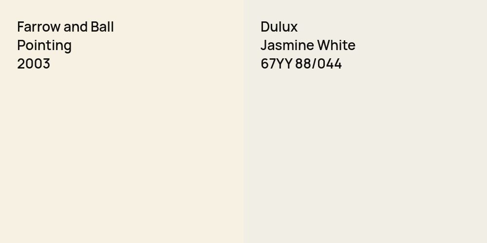 Farrow and Ball Pointing vs. Dulux Jasmine White