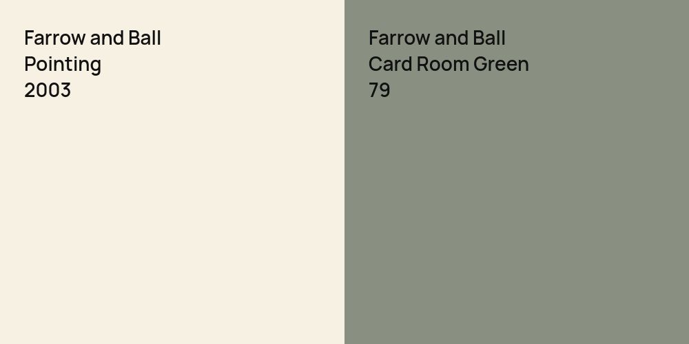 Farrow and Ball Pointing vs. Farrow and Ball Card Room Green