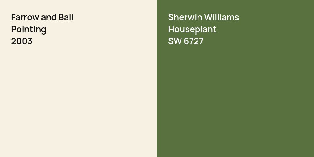 Farrow and Ball Pointing vs. Sherwin Williams Houseplant