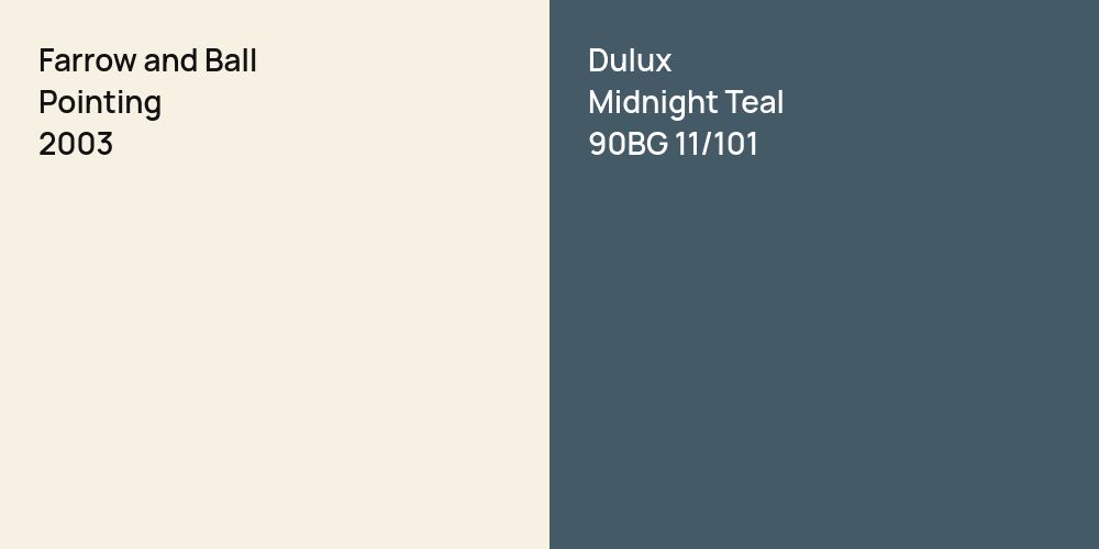 Farrow and Ball Pointing vs. Dulux Midnight Teal