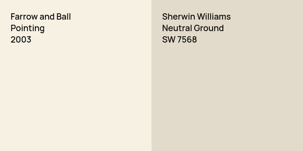 Farrow and Ball Pointing vs. Sherwin Williams Neutral Ground