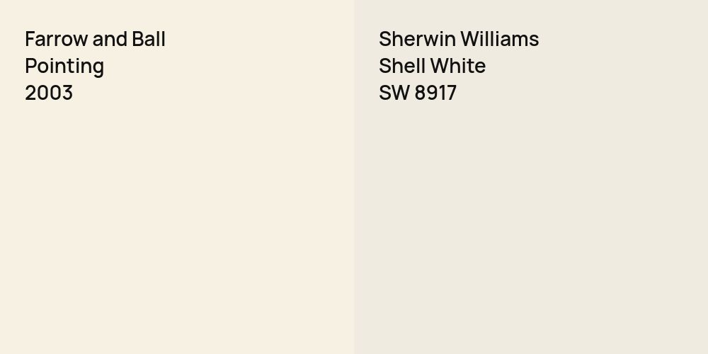 Farrow and Ball Pointing vs. Sherwin Williams Shell White