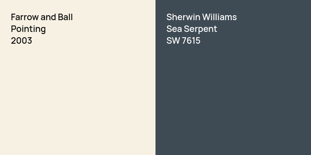 Farrow and Ball Pointing vs. Sherwin Williams Sea Serpent