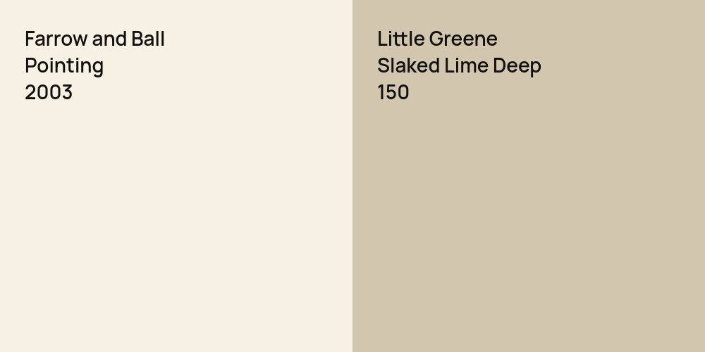 Farrow and Ball Pointing vs. Little Greene Slaked Lime Deep