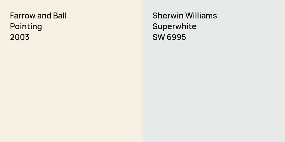 Farrow and Ball Pointing vs. Sherwin Williams Superwhite