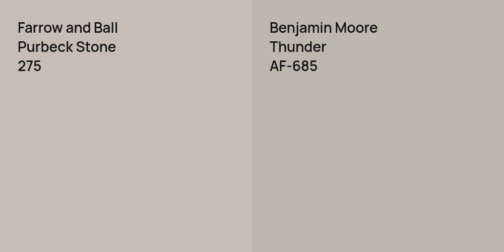 Farrow and Ball Purbeck Stone vs. Benjamin Moore Thunder